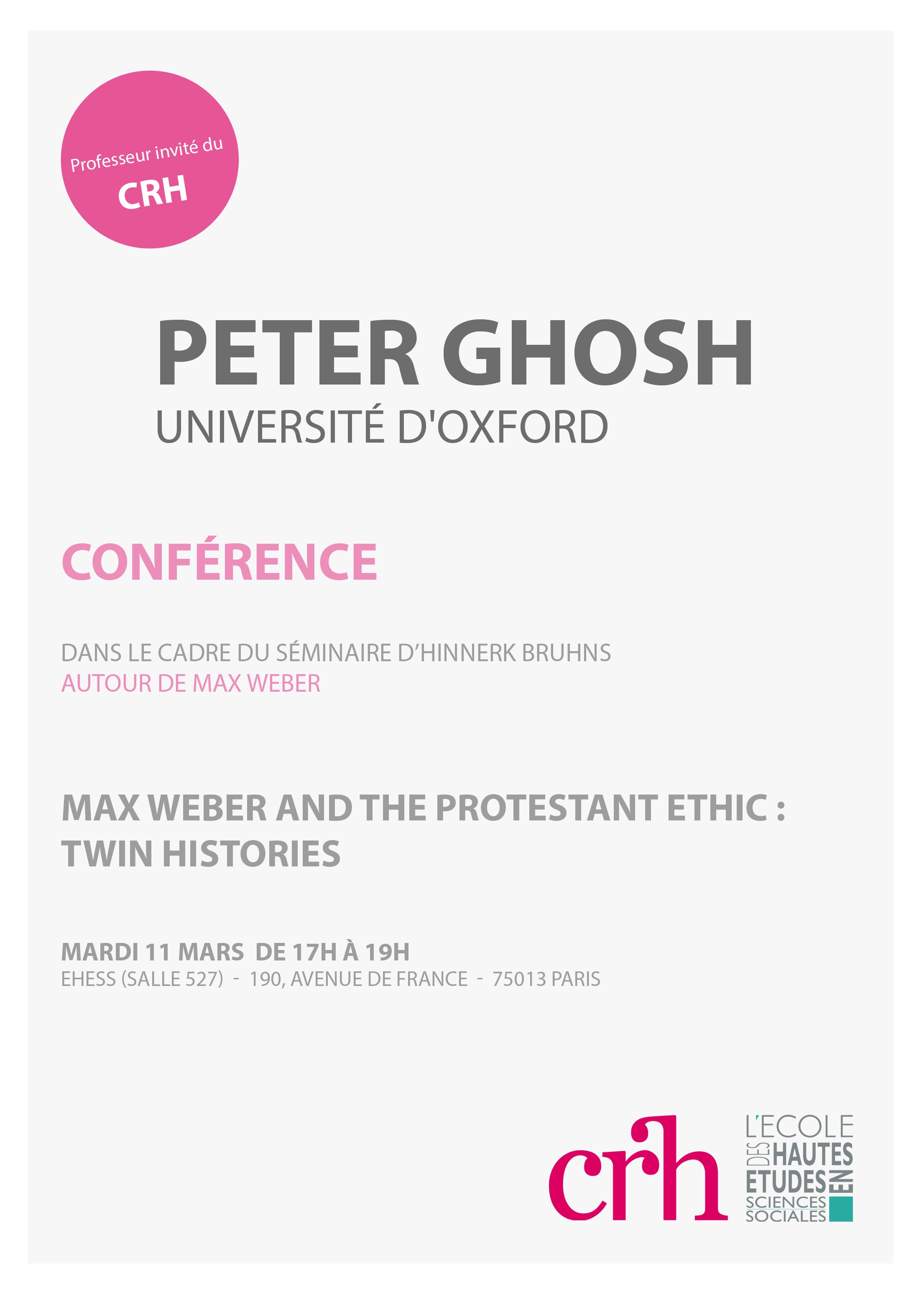 Conférence de Peter Ghosh